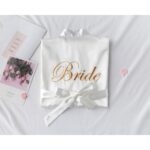 White Satin Bride Robe for Wedding Bridal Party