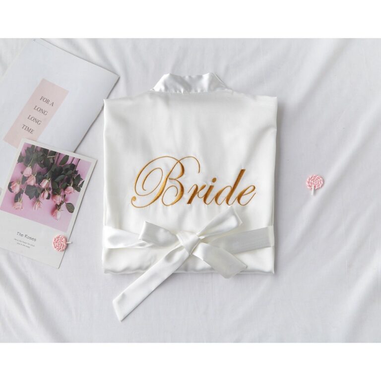 Wedding Party Bride Bridesmaid Robe Silk Pyjamas Bathrobe Sexy Nightwear Kimonos Dresses Hover Image